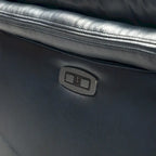 Fauteuil inclinable électrique Clara en cuir véritable avec coussin rembourré, lot de 2