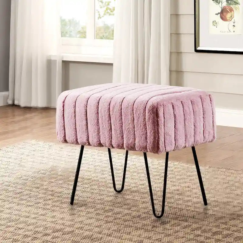 Banc ottoman en fausse fourrure SuperMink Serenta