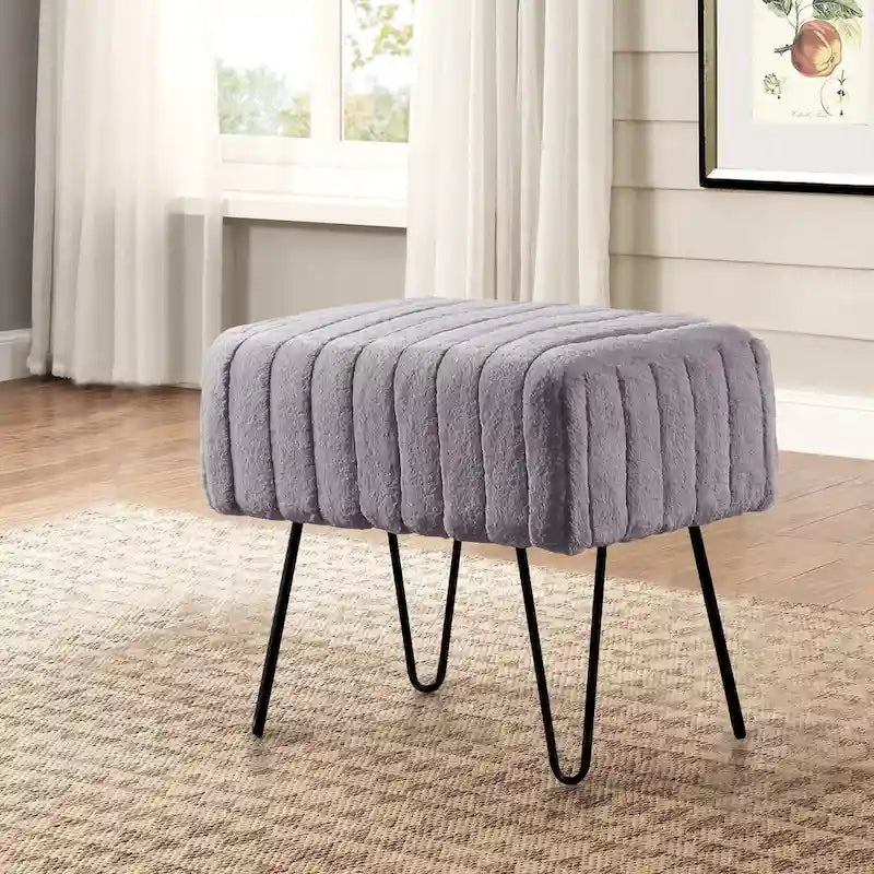 Banc ottoman en fausse fourrure SuperMink Serenta