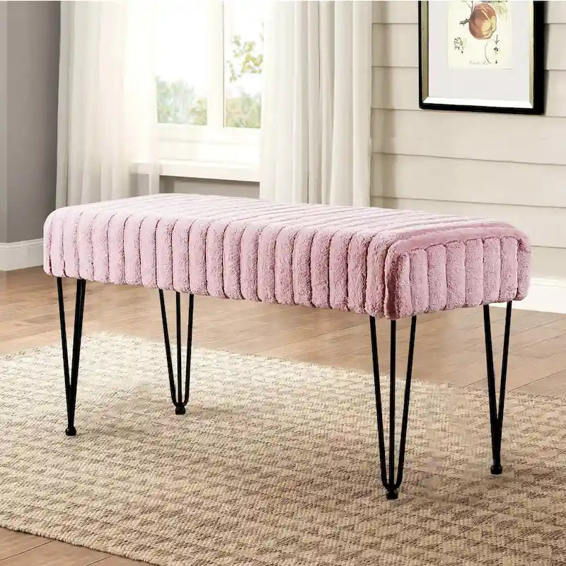 Banc ottoman en fausse fourrure SuperMink Serenta
