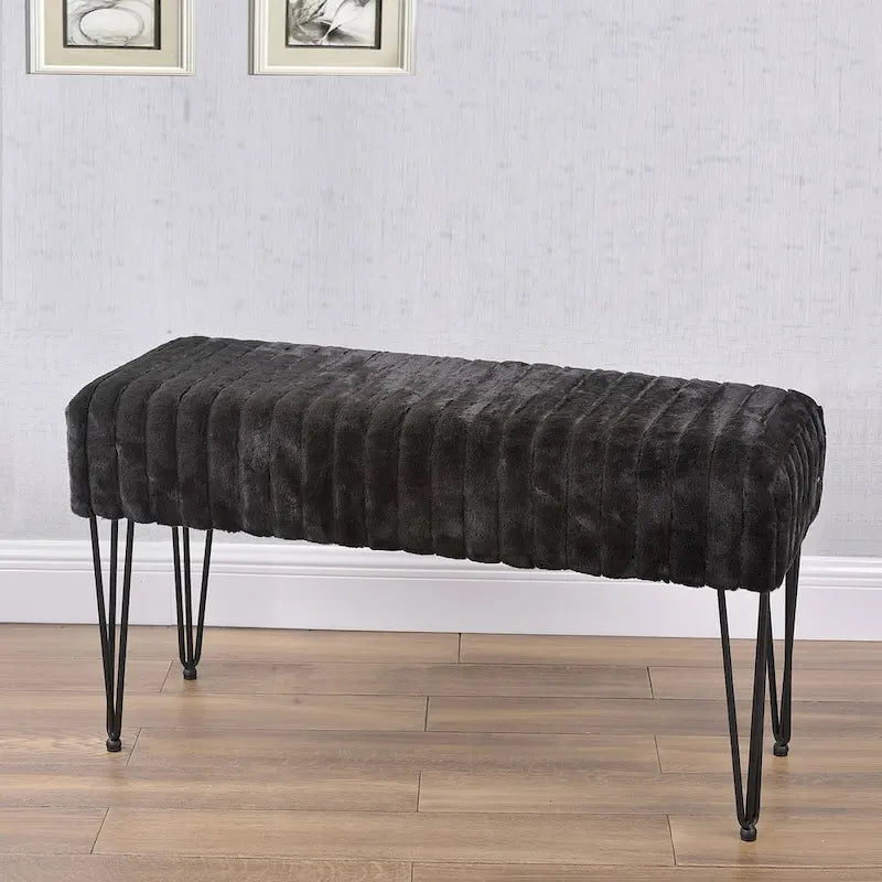 Banc ottoman en fausse fourrure SuperMink Serenta