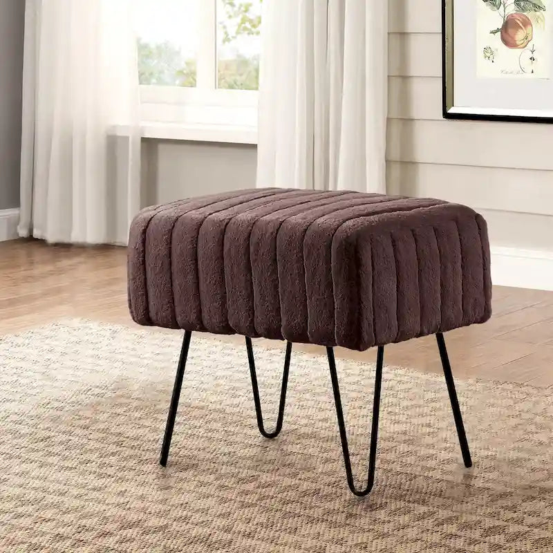 Banc ottoman en fausse fourrure SuperMink Serenta