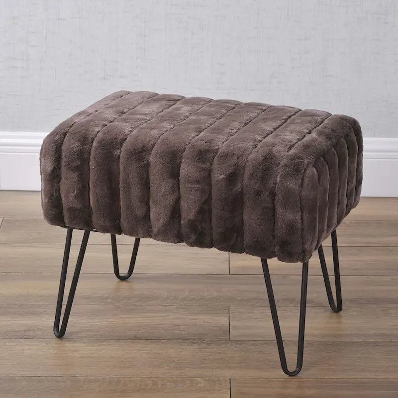 Banc ottoman en fausse fourrure SuperMink Serenta