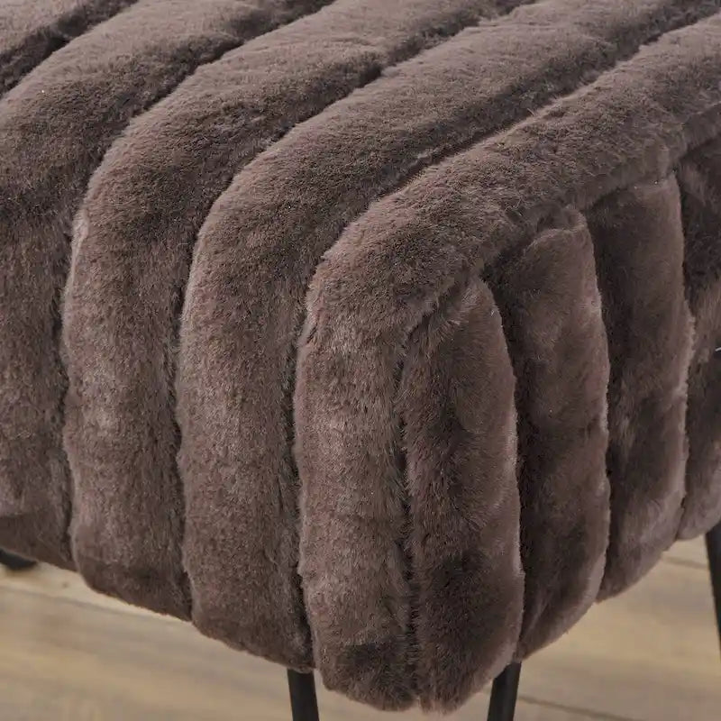 Banc ottoman en fausse fourrure SuperMink Serenta