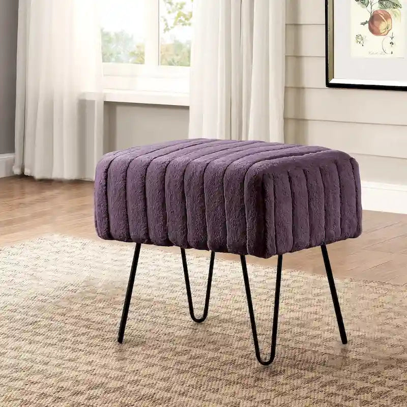 Banc ottoman en fausse fourrure SuperMink Serenta