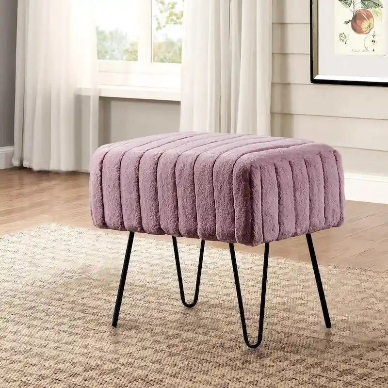 Banc ottoman en fausse fourrure SuperMink Serenta