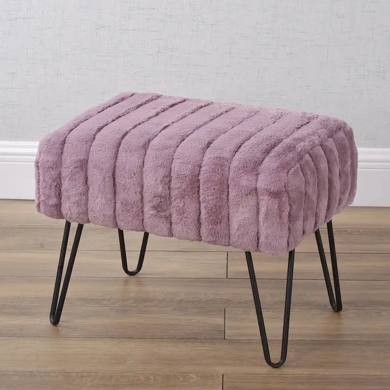 Banc ottoman en fausse fourrure SuperMink Serenta