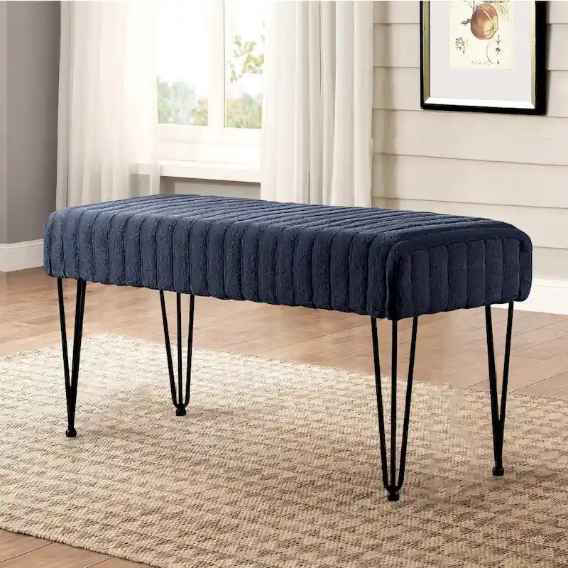 Banc ottoman en fausse fourrure SuperMink Serenta