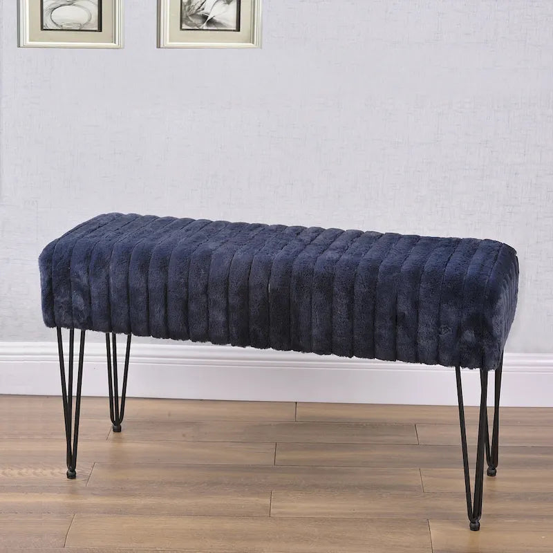 Banc ottoman en fausse fourrure SuperMink Serenta
