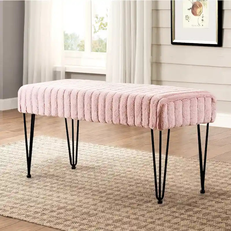 Banc ottoman en fausse fourrure SuperMink Serenta