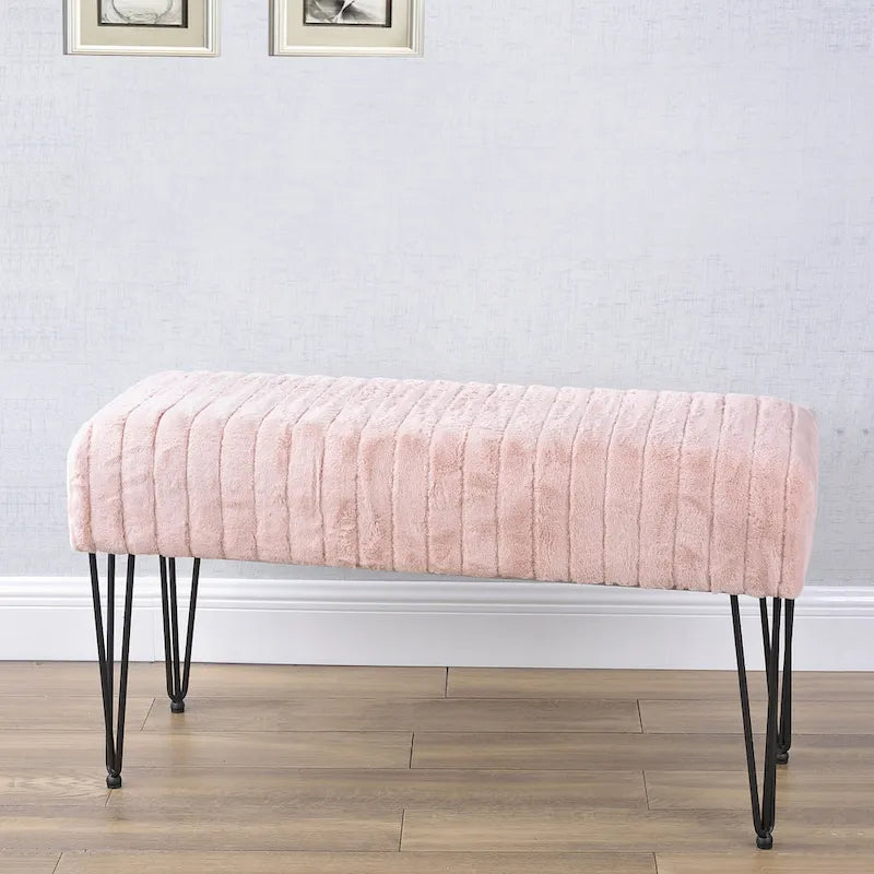 Banc ottoman en fausse fourrure SuperMink Serenta