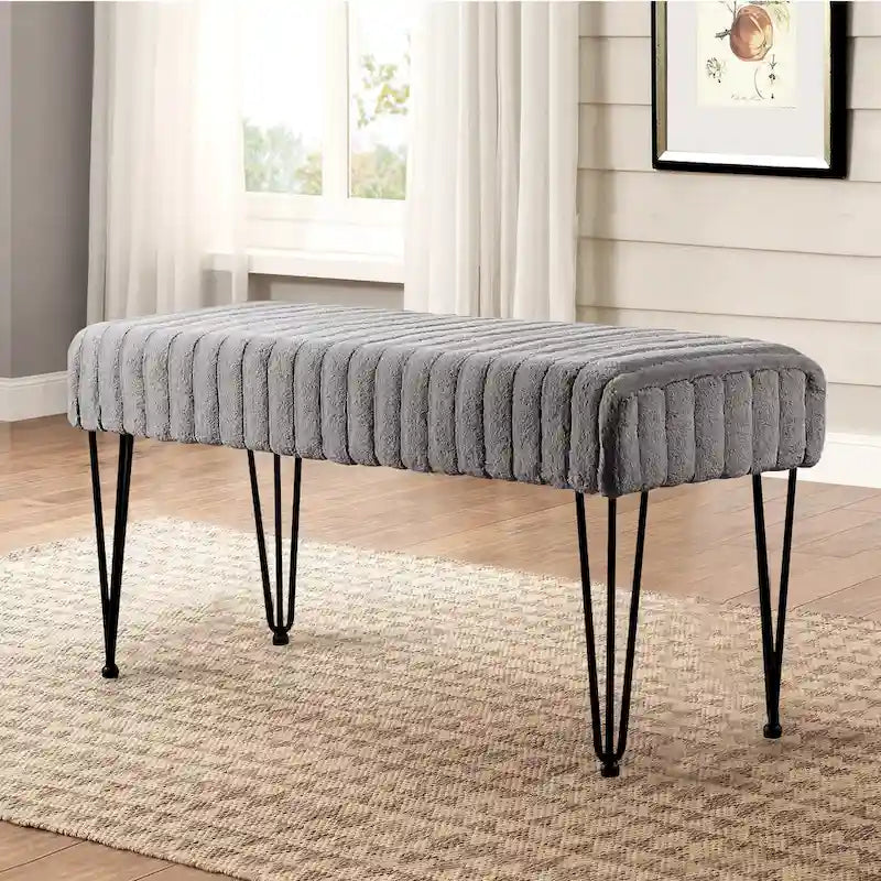Banc ottoman en fausse fourrure SuperMink Serenta