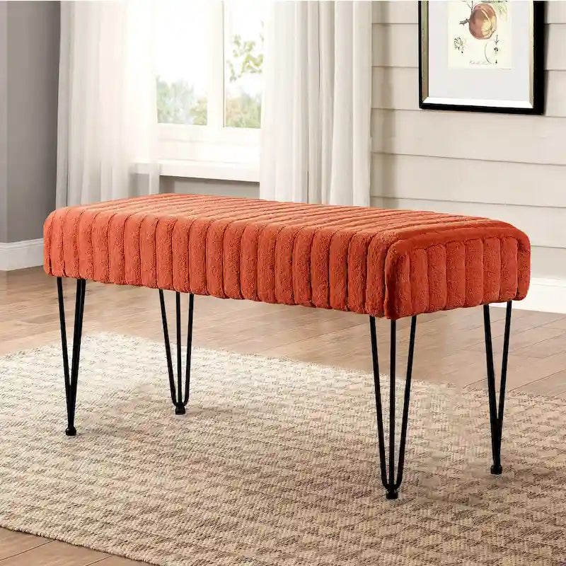 Banc ottoman en fausse fourrure SuperMink Serenta