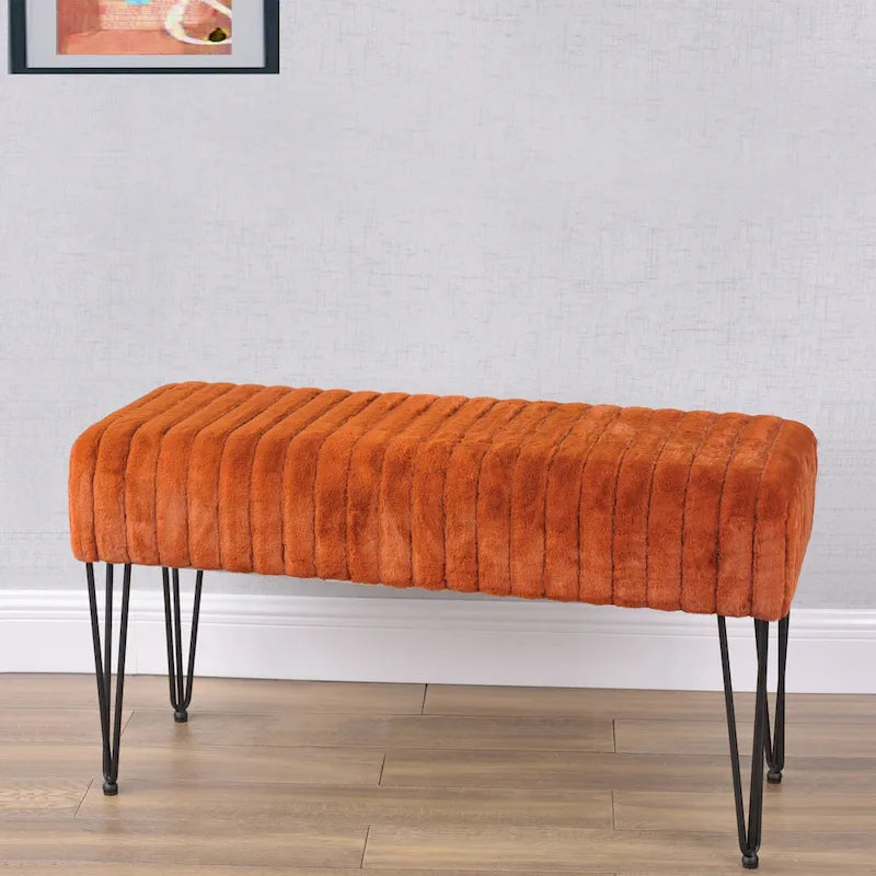 Banc ottoman en fausse fourrure SuperMink Serenta