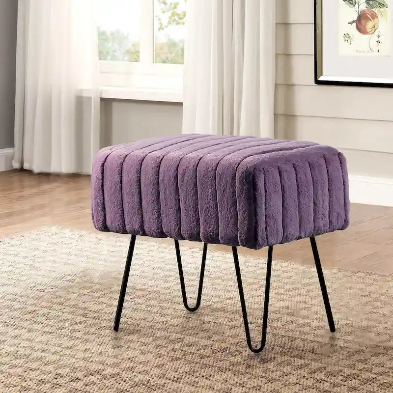 Banc ottoman en fausse fourrure SuperMink Serenta