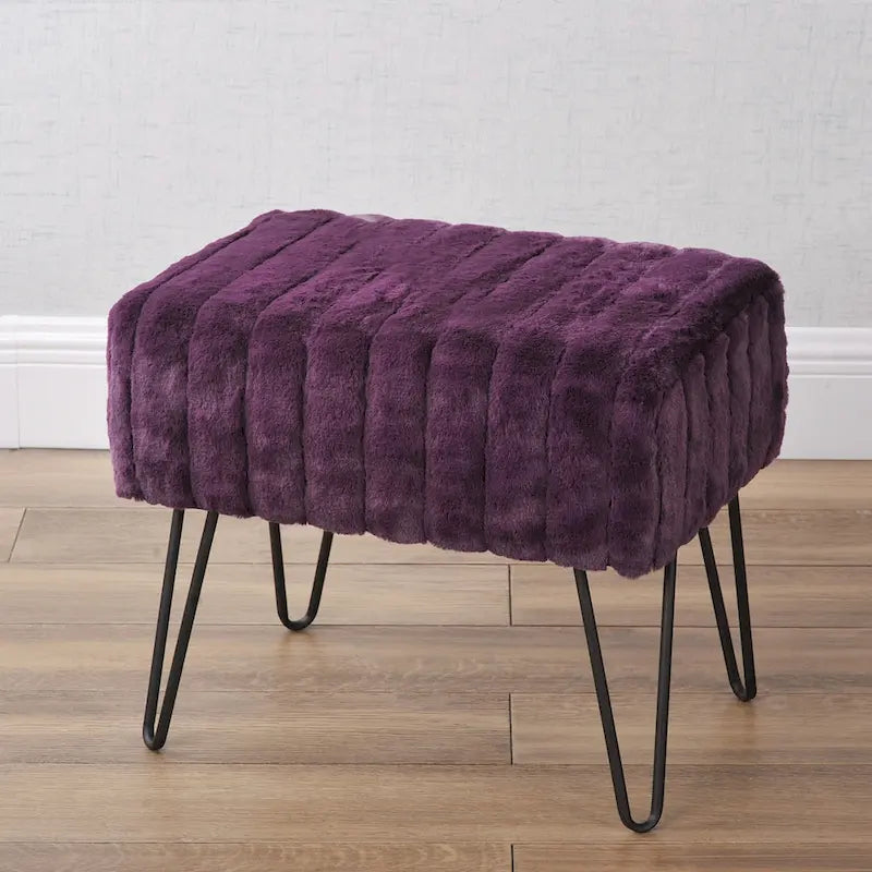 Banc ottoman en fausse fourrure SuperMink Serenta