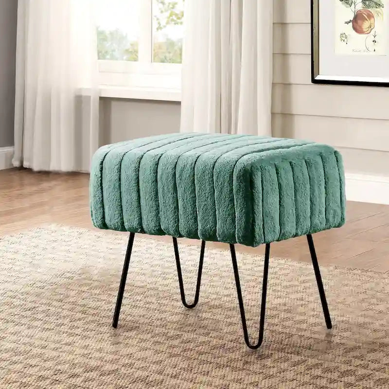 Banc ottoman en fausse fourrure SuperMink Serenta