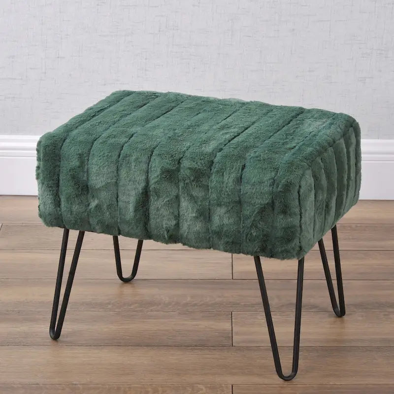 Banc ottoman en fausse fourrure SuperMink Serenta