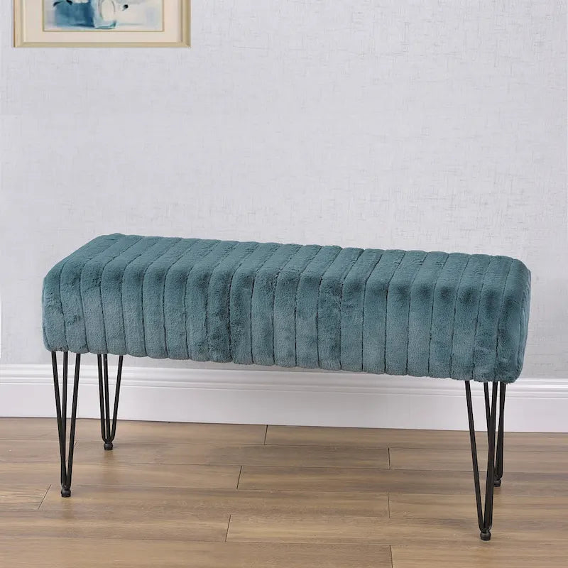 Banc ottoman en fausse fourrure SuperMink Serenta