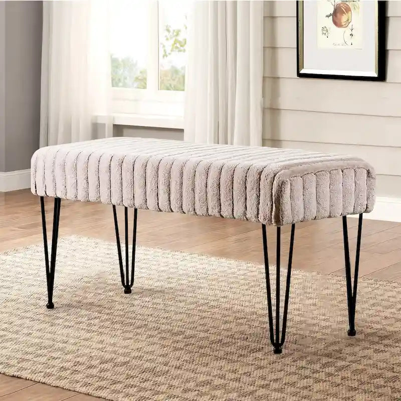 Banc ottoman en fausse fourrure SuperMink Serenta