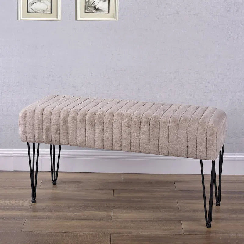 Banc ottoman en fausse fourrure SuperMink Serenta