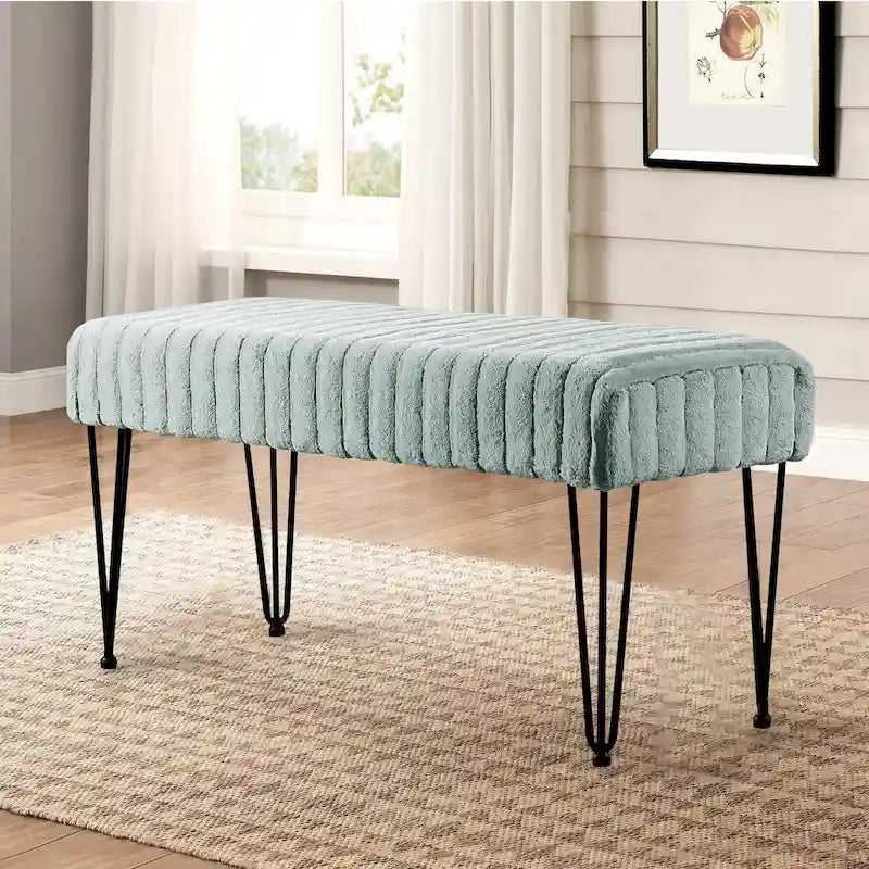 Banc ottoman en fausse fourrure SuperMink Serenta