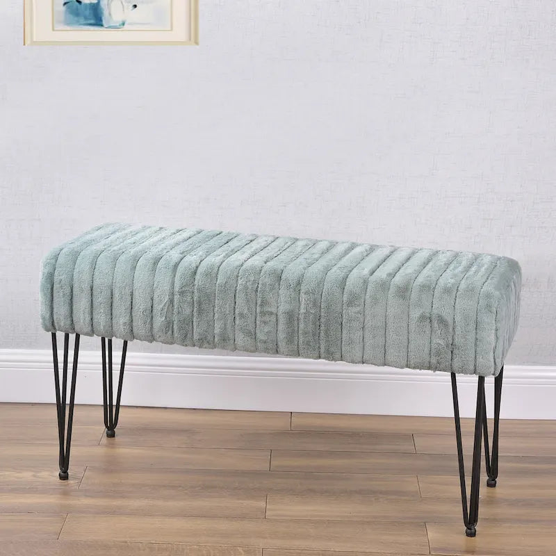 Banc ottoman en fausse fourrure SuperMink Serenta