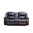 Canapé deux places inclinable manuel avec rangement en cuir reconstitué Vanity Art - Non disponible