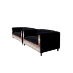 Ensemble canapé et causeuse Coast to Coast Sofas style moderne du milieu du siècle, structure en bois massif, revêtement rembourré