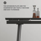 Ensemble de salle à manger extensible 9 pièces (de 62,9 pouces à 94,4 pouces) avec plateau en pierre frittée et 8 chaises