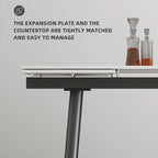 Ensemble de salle à manger extensible 9 pièces (de 62,9 pouces à 94,4 pouces) avec plateau en pierre frittée et 8 chaises