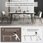 Ensemble de salle à manger extensible 9 pièces (de 62,9 pouces à 94,4 pouces) avec plateau en pierre frittée et 8 chaises