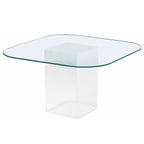 Table à manger Somette Valor Surfboard avec plateau en verre transparent