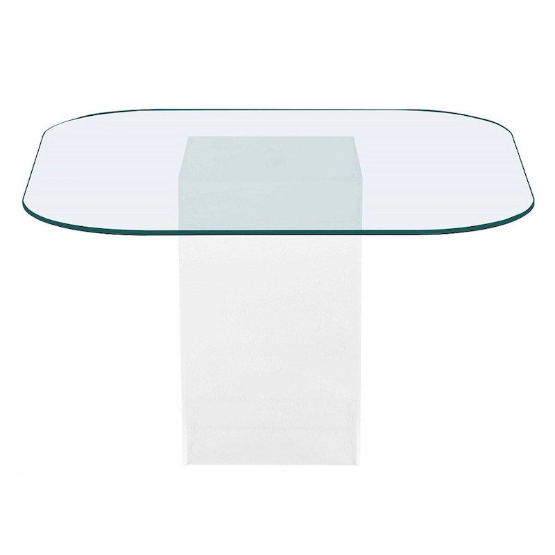 Table à manger Somette Valor Surfboard avec plateau en verre transparent