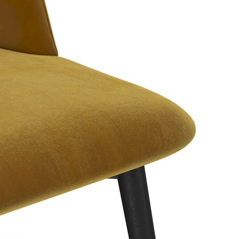 Chaise d'appoint Victor en velours, pieds noirs (lot de 2)