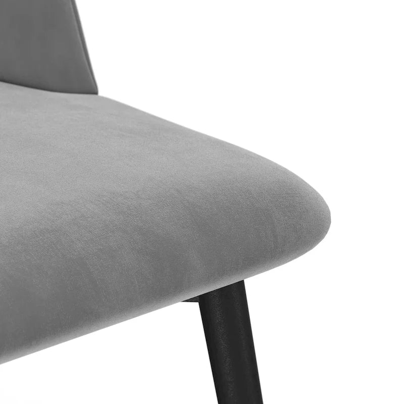 Chaise d'appoint Victor en velours, pieds noirs (lot de 2)