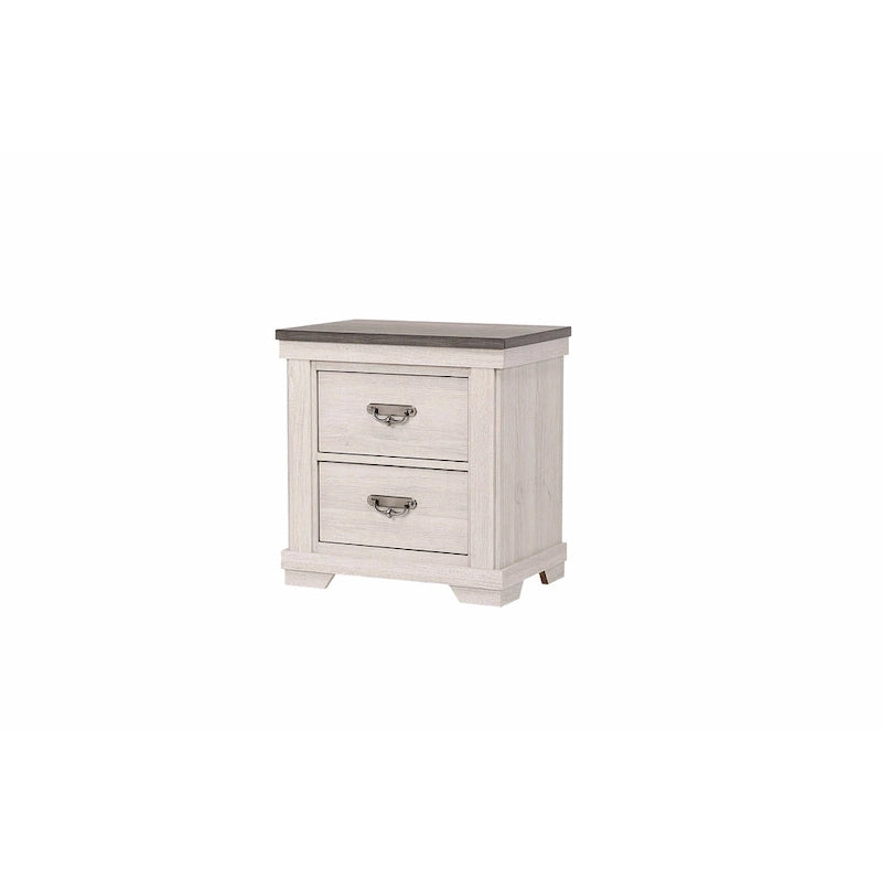 Ensemble de chambre à coucher Candra 6 pièces, panneaux crème et marron