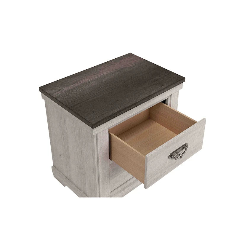 Ensemble de chambre à coucher Candra 6 pièces, panneaux crème et marron