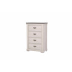 Ensemble de chambre à coucher Candra 6 pièces, panneaux crème et marron