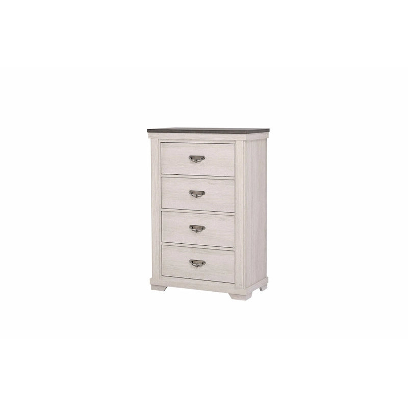 Ensemble de chambre à coucher Candra 6 pièces, panneaux crème et marron