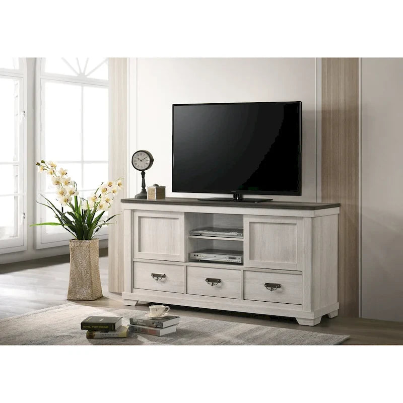 Ensemble de chambre à coucher Candra 6 pièces, panneaux crème et marron
