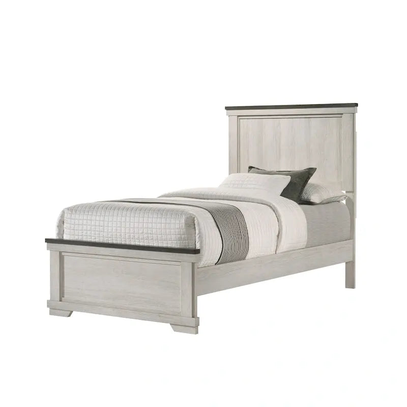 Ensemble de chambre à coucher Candra 6 pièces, panneaux crème et marron