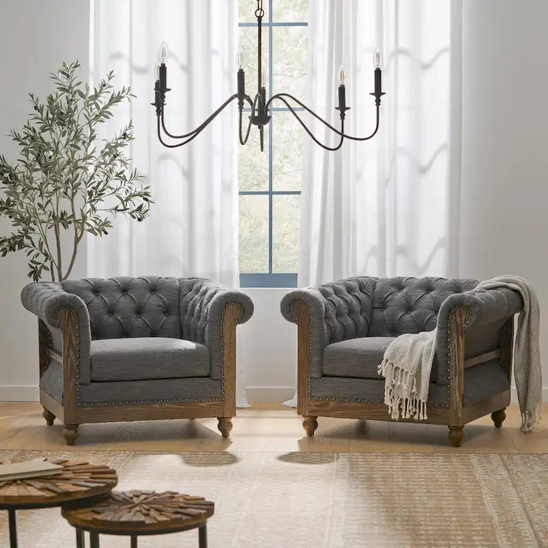 Fauteuils club en tissu Voll (lot de 2) par Christopher Knight Home