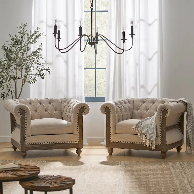 Fauteuils club en tissu Voll (lot de 2) par Christopher Knight Home