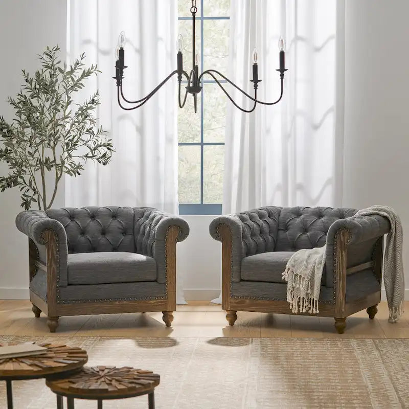 Fauteuils club en tissu Voll (lot de 2) par Christopher Knight Home