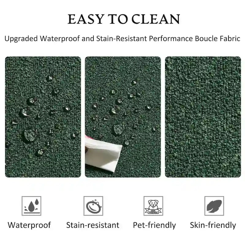 Canapé 2 places KINWELL en tissu bouclé avec coussins