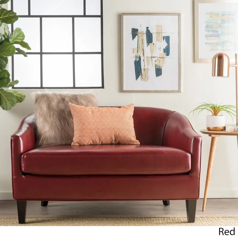 Canapé deux places Justine en similicuir de Christopher Knight Home