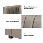 Canapé Olinto Modern Camel 83 pouces en cuir véritable incurvé avec dossier capitonné par HULALA HOME