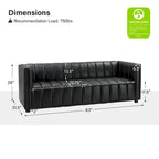 Canapé Olinto Modern Camel 83 pouces en cuir véritable incurvé avec dossier capitonné par HULALA HOME