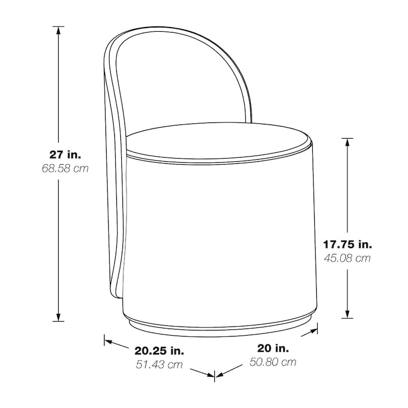 Chaise de coiffeuse pivotante Lystra